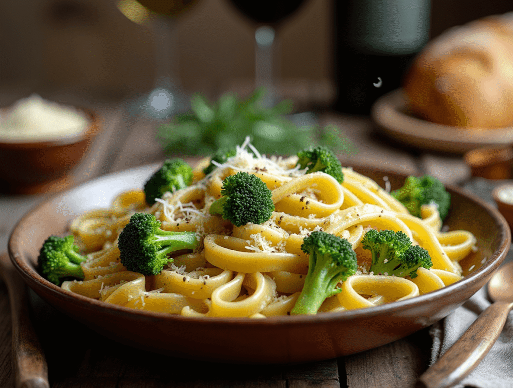 Pasta con brócoli cremoso