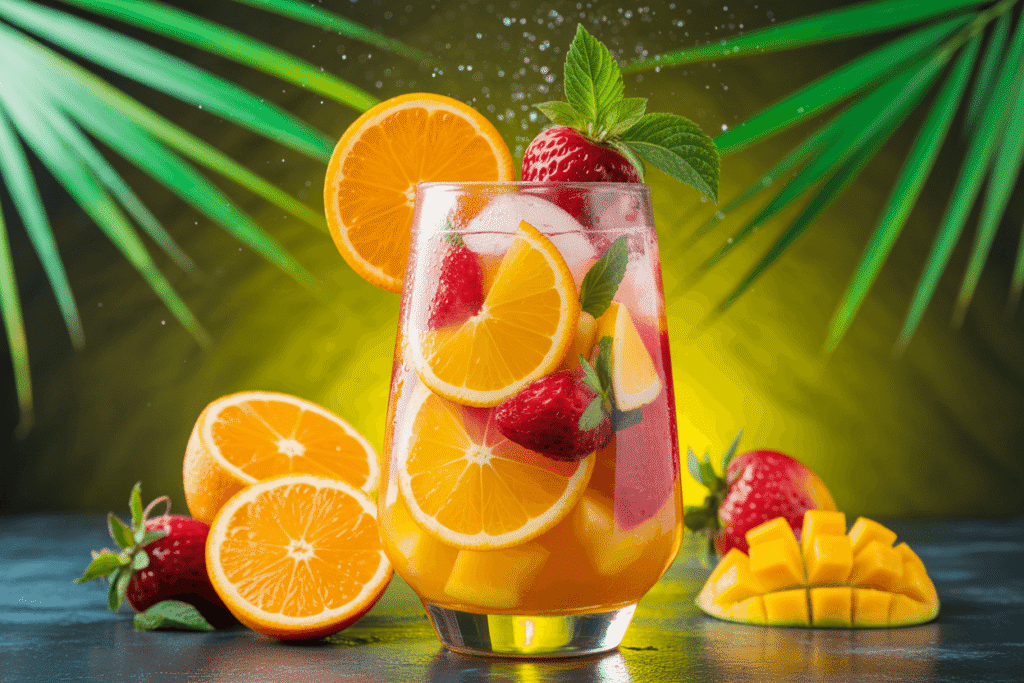 Mocktail de Fresa Naranja y Mango: Receta de 5 Minutos