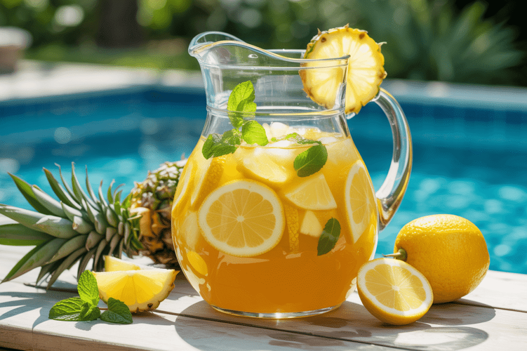 Receta de Ponche de Limonada y Jugo de Piña: Cómo Hacer en 6 Pasos