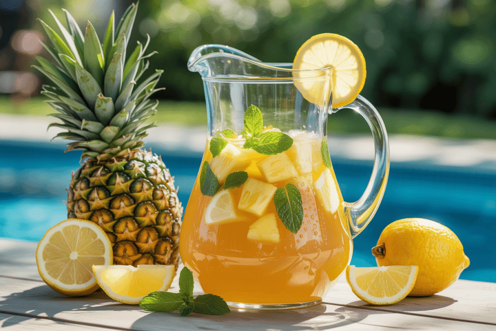 Receta de Ponche de Limonada y Jugo de Piña: Cómo Hacer en 6 Pasos
