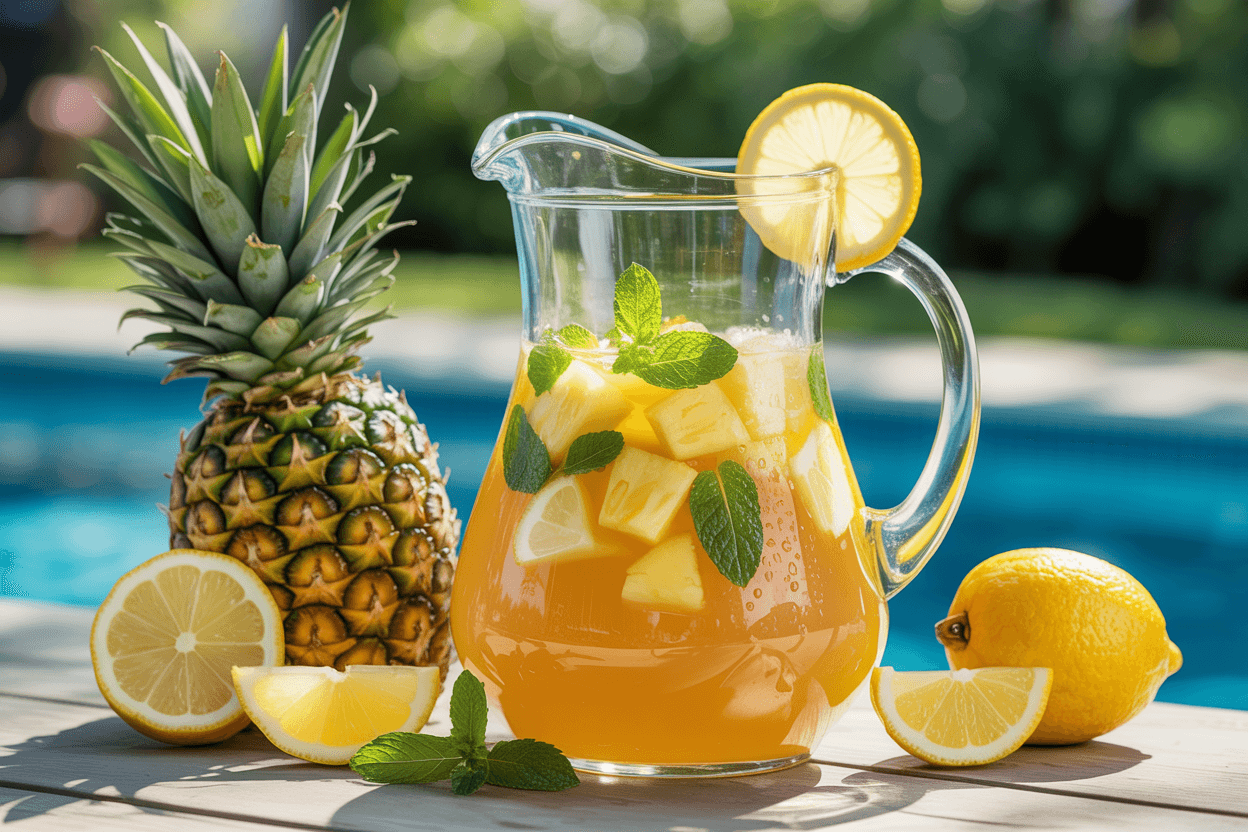 Receta de Ponche de Limonada y Jugo de Piña: Cómo Hacer en 6 Pasos